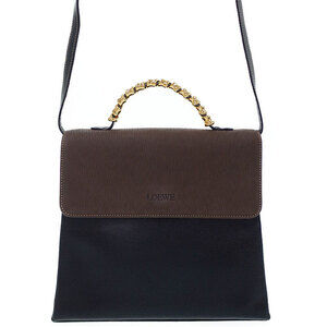 Loewe Velazquez 2way Leather twist Handle Handbag Brown